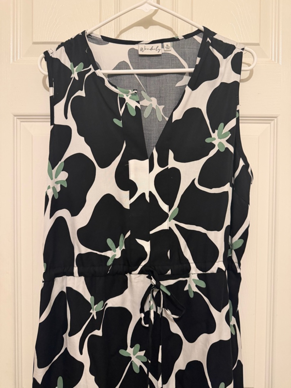 Wonderly Sleeveless Black & White Floral Maxi Dress Sz XL NWOT - Picture 4 of 4